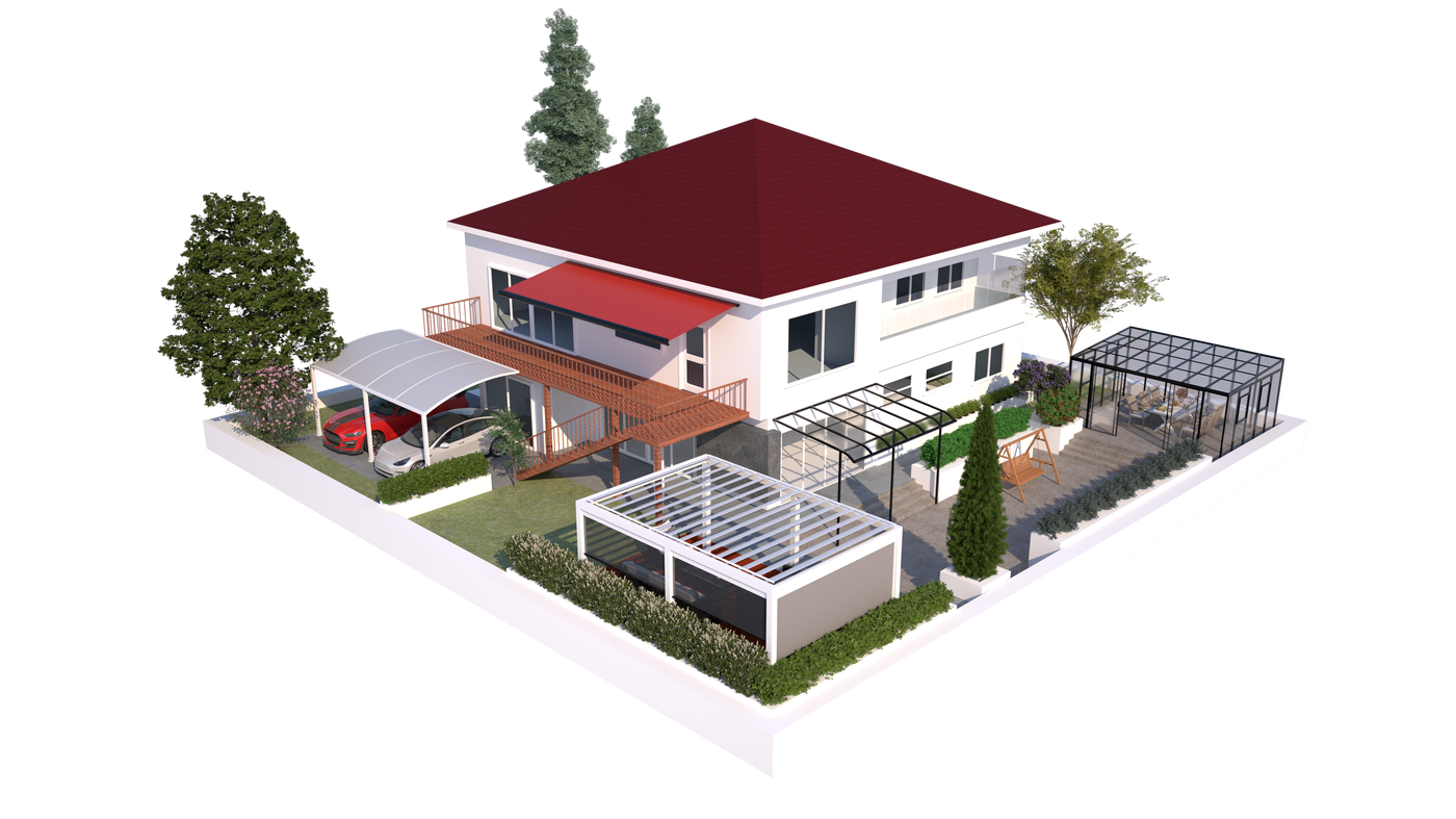 Isometric house showing where each Constant Sunroom product fits